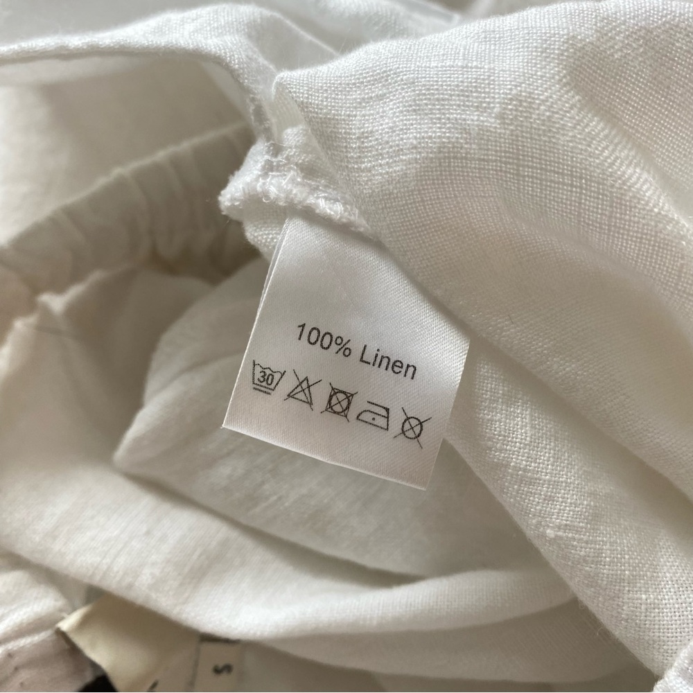 Sauths White Linen Wide Leg Pants - Picture 7 of 7